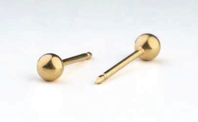 18KT solid gold ear piercing stud, catalogue ref. 242E