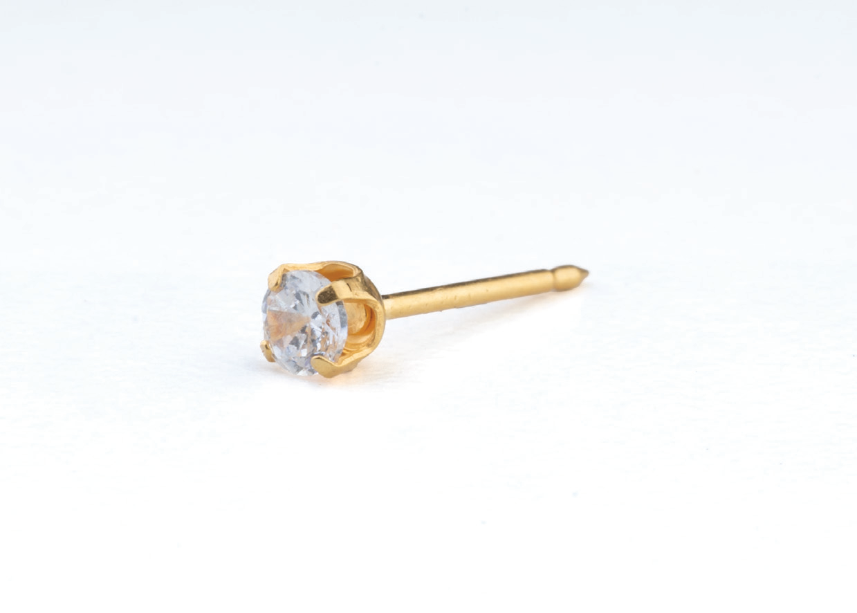24KT gold-plated ear piercing stud, catalogue ref. 32C