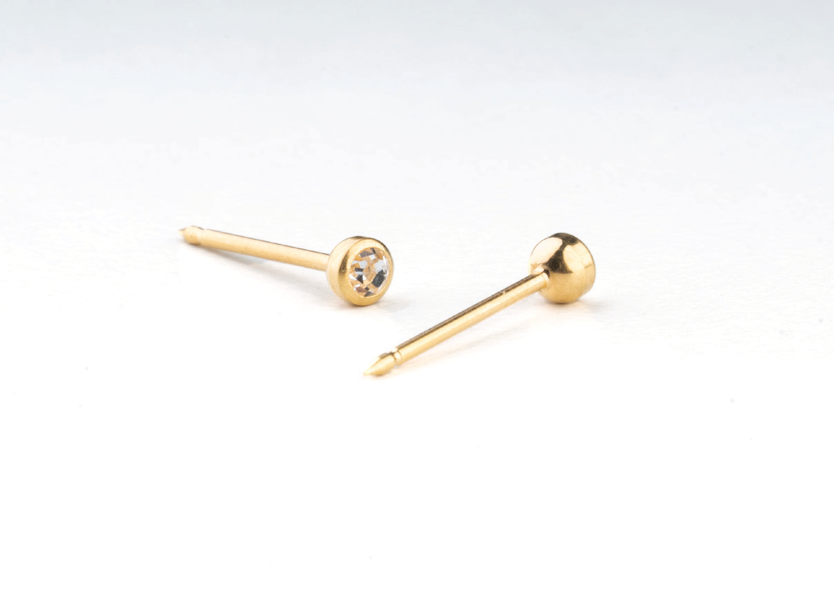 24KT gold-plated ear piercing stud, catalogue ref. 41C