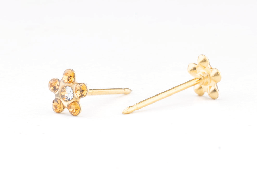 24KT gold-plated ear piercing stud, catalogue ref. 800C