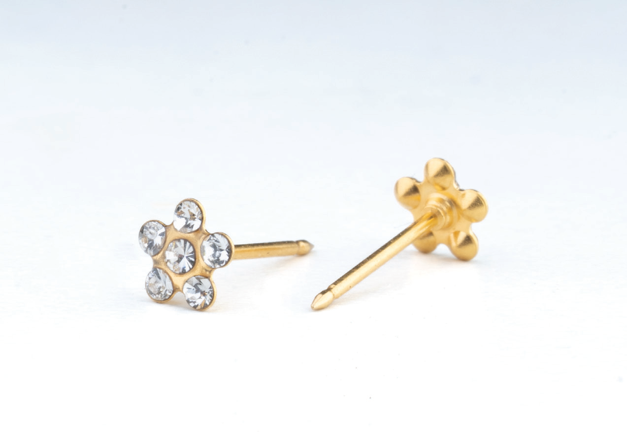 24KT gold-plated ear piercing stud, catalogue ref. 805C